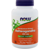 Now Foods Ashwagandha 450 mg Ашвагандха екстракт кореня 180 веганських капсул