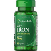 Puritan's Pride Easy Iron 28 mg (Iron Glycinate) 90 caps Легке залізо 28 мг (гліцинат заліза)