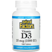 Natural Factors Vitamin D3 Вітамін D3 1000 МО 180 таблеток