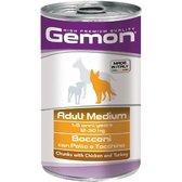 Вологий корм Gemon Dog Wet Medium Adult для собак шматочки з індичкою та куркою 1.25 кг (70387927)