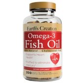 Earth's Creation Omega 3 1000 mg (Cholesterol Free), Омега 3 200 м'яких капсул