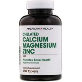 American Health Chelated Calcium Magnesium Zinc, 250 Tablets (AMH-04293)