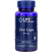 Life Extension Zinc Caps, High Potency, 50 mg, 90 Vegetarian Capsules (LEX18139)