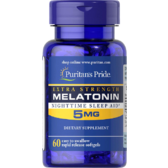 Puritan's Pride Extra Strength Melatonin 5 mg Мелатонін 60 гелевих капсул