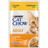 Вологий корм Cat Chow Adult для дорослих котів шматочки в желе з куркою та цукіні 26х85г (12449439)