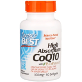 Doctor's Best, High Absorption CoQ10 with BioPerine, 100 mg, 60 Softgels (DRB-00088)