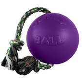 Іграшка для собак Jolly Pets м'яч з канатом Ромпей-н-Ролл 16х40х16 см Фіолетовий (606PRP)