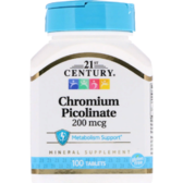 21st Century Health Care, Chromium Picolinate, 200 mcg, 100 Tablets (CEN-21368)