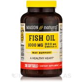 Mason Natural Fish Oil 1000 mg Omega 3300 mg Риб'ячий жир Омега-3 200 капсул