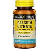 Mason Natural Calcium Citrate Vitamin D3 Цитрат кальцію плюс Вітамін Д3 60 каплет