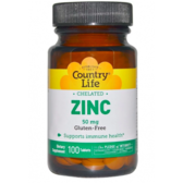 Country Life Zinc Chelated 50 mg 100 Tabs Цинк хелатний