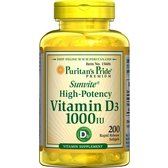 Puritan's Pride Vitamin D3 1000 Iu Softgels, 200 Count