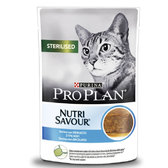 Вологий корм для котів Purina ProPlan Sterilised Nutrisavour Для стерилізованих мус з тріскою 85 г (12424536)