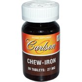 Carlson Labs Chew-Iron 27 mg Залізо 30 таблеток