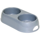 Подвійна пластикова миска для собак і кішок Moderna Eco 2х230 мл, d-9 см, світло-сірий (2100042229013)