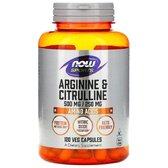 Now Foods Arginine Citrulline 500mg/250 mg Аргінін та цитрулін 120 вегетаріанських капсул