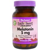 Bluebonnet Nutrition Melatonin, 5 mg, Natural Raspberry Flavor, 120 Chewable Tablets (BLB0997)