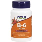 NOW Foods Vitamin B-6 50 mg Tablets 100 tabs