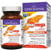 New Chapter Wholemega Extra-Virgin Wild Alaskan Salmon Whole Fish Oil 1000 mg 60 Softgels Жир аляскинского лосося