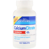 21st Century, Calcium Citrate Maximum + D3, 120 Tablets (CEN-27493)