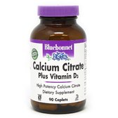 Bluebonnet Nutrition Calcium Citrate + Vitamine D3, 90 Caplets (BLB0710)