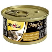 Вологий корм GimCat Shiny Cat для кішок тунець з креветки і солодом 70g (4002064413259)