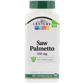 21st Century Saw Palmetto Extract Standardized 200 Veggie Caps (CEN-21689)