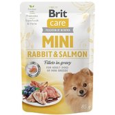 Вологий корм для собак Brit Care Mini pouch філе в соусі кролик та лосось 85 г (8595602560332)