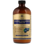 Solgar Calcium Magnesium Citrate with Vitamin D3 Liquid Natural Blueberry Flavor 16 fl oz (473 ml)