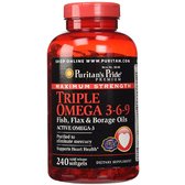 Puritan's Pride Maximum Strength Triple Omega 3-6-9 Fish, Flax & Borage Oils 240 caps