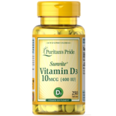 Puritan's Pride Vitamin D3 Вітамін Д3 400 МО 250 таблеток