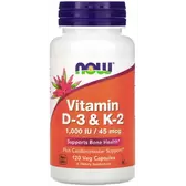 Now Foods Vitamin D-3 & K-2 120 veg caps