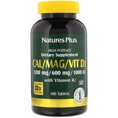 Nature's Plus Cal / Mag / Vit D3 with Vitamin K2 180 Tabs Кальцій, магній і вітамін D3, з вітаміном K2