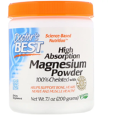 Doctor's Best High Absorption Magnesium Powder 100% Chelated with Albion Minerals 200 g (DRB-00408)