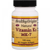 Healthy Origins Vitamin K2 as MK7 Natural 100 mcg 60 Veggie Softgels Вітамін K2 в формі MK7