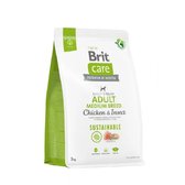 Сухий корм Brit Care Dog Sustainable Adult Medium Breed для собак вагою 10/25кг 3кг (8595602558698)