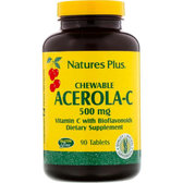 Nature's Plus Acerola-C Vitamin C with Bioflavonoids Chewable 500 mg 90 Tabs Вітамін C ацерола-C