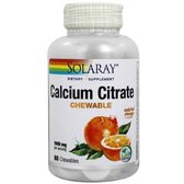 Solaray Calcium Citrate 1000 mg, Natural Orange Flavor, 60 Chewable Tablets (SOR-04584)