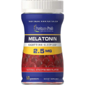 Puritan's Pride Melatonin Gummy Strawberry Flavor 2.5 mg Мелатонін зі смаком полуниці 60 цукерок