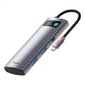 Адаптер Baseus Adapter USB-C to 2xUSB3.0+HDMI+USB-C+USB-C PD+ TF+SD Gray (WKWG020113)