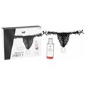 Трусики з перловим кільцем та полуничним лубрикантом Intt Brazilian Panty Black