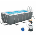 Каркасный бассейн Bestway 56457, 412х201х122 см 3 028 л/час (песочный), с дозатором и лестницей