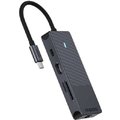 Адаптер Rapoo Adapter UCM-2004 USB-C to 2xUSB-C+2xUSB3.0+HDMI+SD+RJ45 Black