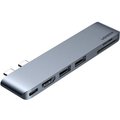 Адаптер Ugreen Adapter CM380 Dual USB-C to HDMI+2xUSB 3.0 A+SD+USB-C Space Gray (80856)