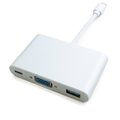 Адаптер ExtraDigital Adapter USB-C to USB-C+VGA+USB3.0 0.15m White (KBV1690)