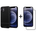 Аксессуар для iPhone Набор Spigen Core Armor Matte Black (ACS01537) + BeCover Tempered Glass for iPhone 12 mini
