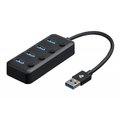 Адаптер 2E Adapter USB to 4xUSB3.0 with Switch 0.25m HUB Black (2E-W1405)