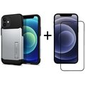Аксессуар для iPhone Набор Spigen Slim Armor Satin Silver (ACS01548) + BeCover Tempered Glass for iPhone 12 mini