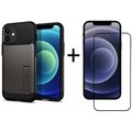 Аксессуар для iPhone Набор Spigen Slim Armor Gunmetal (ACS01546) + BeCover Tempered Glass for iPhone 12 mini