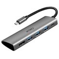 Адаптер WIWU Adapter Alpha 531H USB-C to HDMI+3xUSB3.0+USB-C Grey